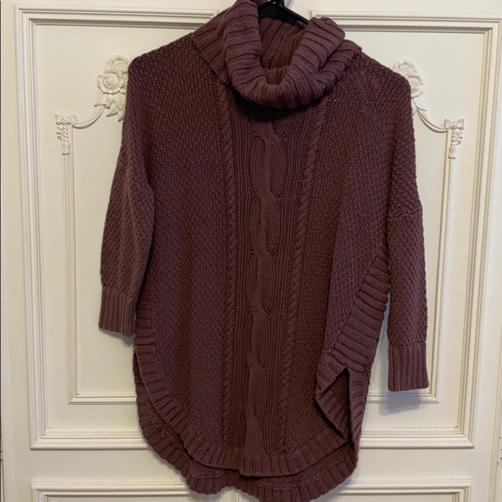 Turtleneck Purple Sweater